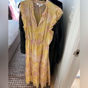 BB Dakota Yellow and Pink Maxi Dress